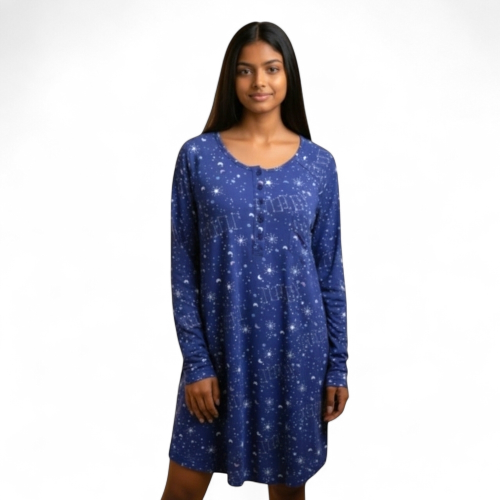 Juicy Couture Starry Night Blue Chemise- Womens Size Medium- nightgown